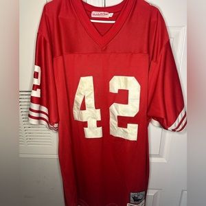 Mitchell & Ness Red NFL Throwback Jersey